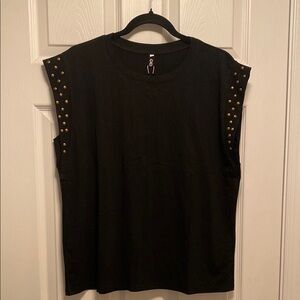 Cicibird Black Studded Sleeveless Top…size L